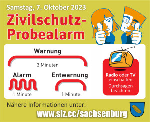 Zivilschutz-Probealarm 7.10.2023