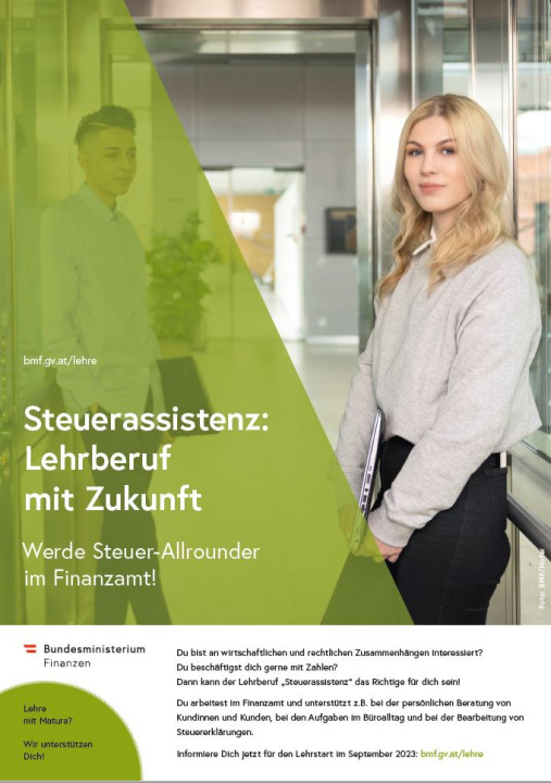 Ausschreibung Lehrberuf Steuerassistenz im Finanzamt Österreich